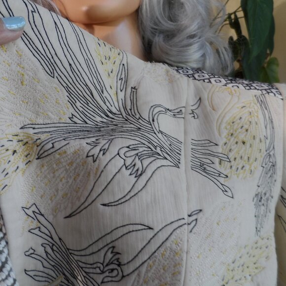 Tory Burch Light Green Multi Printed Quilted/Tweed Skirt Suit Size 4 - Picture 6 of 16